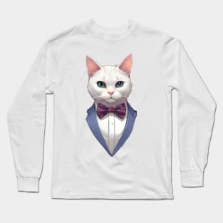 Fancy Cat with Bowtie no.1 Long Sleeve T-Shirt